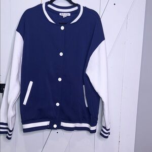 Blue and White Varsity Jacket